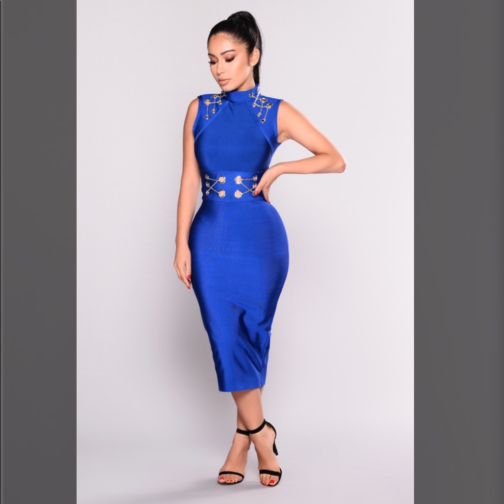 Change This Love Bandage Dress - Royal